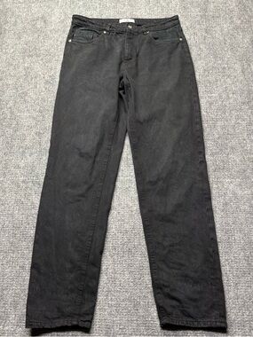Folk Jeans Mens 32x32 Black Straight Button Fly
